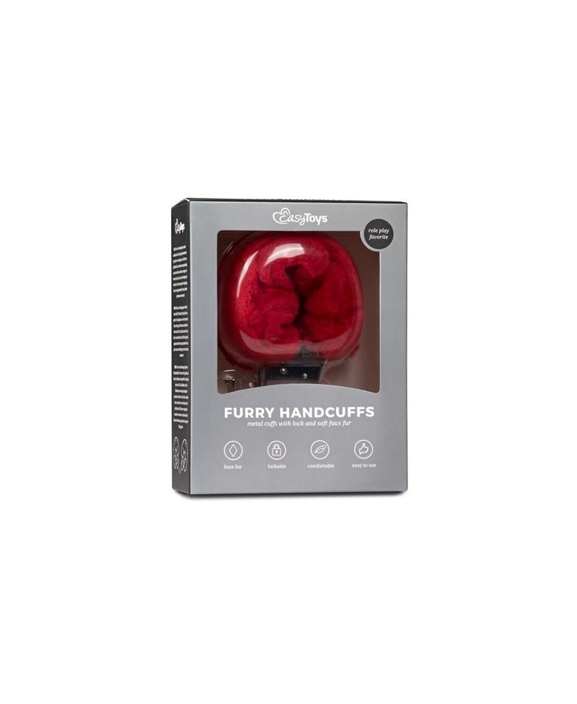 Kajdanki-Furry Handcuffs - Red