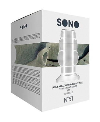 No.51 - Large Hollow Tunnel Butt Plug - 5 Inch - Translucent - Tunel Korek Analny