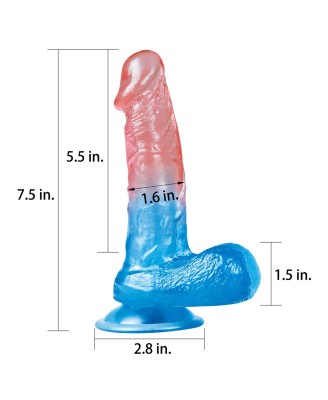 Dazzle Studs - Dildo z Jądrami i Przyssawką - 19cm