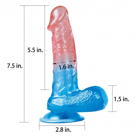 Dazzle Studs - Dildo z Jądrami i Przyssawką - 19cm