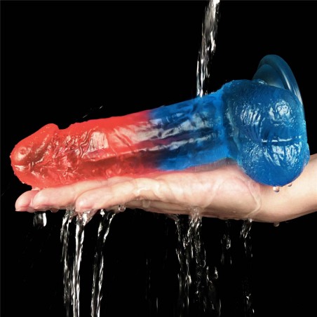 Dazzle Studs - Dildo z Jądrami i Przyssawką - 19cm