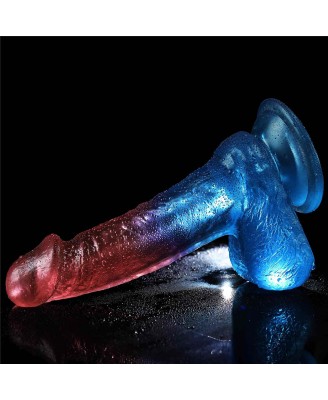Dazzle Studs - Dildo z Jądrami i Przyssawką - 19cm