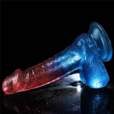 Dazzle Studs - Dildo z Jądrami i Przyssawką - 19cm