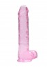 9"" / 23 cm Realistic Dildo With Balls - Pink