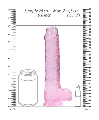 9"" / 23 cm Realistic Dildo With Balls - Pink
