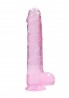 9"" / 23 cm Realistic Dildo With Balls - Pink