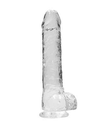 9"" / 23 cm Realistic Dildo With Balls - Transparent