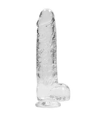 9"" / 23 cm Realistic Dildo With Balls - Transparent