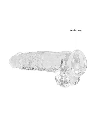9"" / 23 cm Realistic Dildo With Balls - Transparent