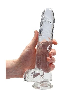 9"" / 23 cm Realistic Dildo With Balls - Transparent