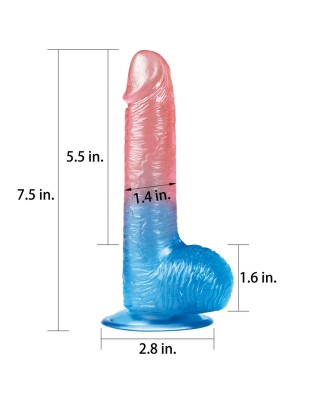 Dazzle Studs - Dildo z Jądrami i Przyssawką - 19cm
