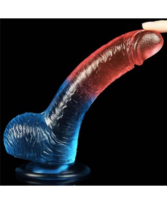 Dazzle Studs - Dildo z Jądrami i Przyssawką - 19cm