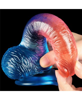 Dazzle Studs - Dildo z Jądrami i Przyssawką - 19cm
