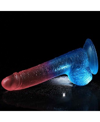 Dazzle Studs - Dildo z Jądrami i Przyssawką - 19cm
