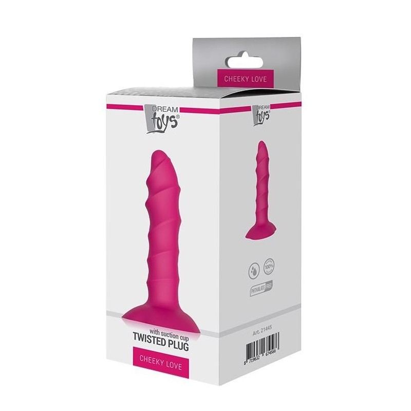 CHEEKY LOVE TWISTED PLUG WITH SUCTION CU