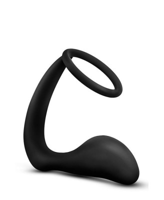 ANAL ADVENTURES COCK RING PLUG BLACK