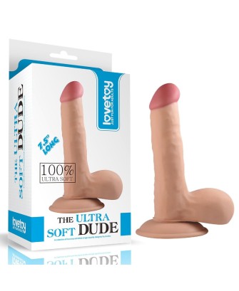 The Ultra Soft Dude - Dildo z Jądrami i Przyssawką - 19cm