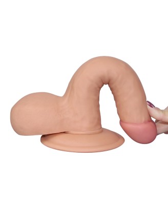 The Ultra Soft Dude - Dildo z Jądrami i Przyssawką - 19cm