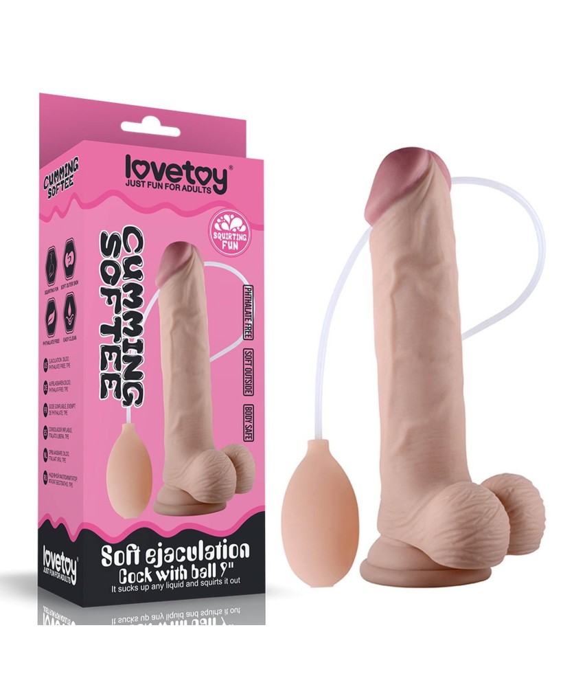 9"" Soft Ejaculation Cock With Ball