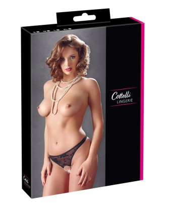 Lace String Pearls black L
