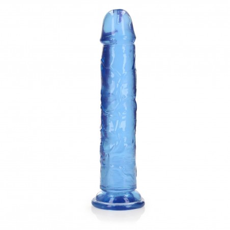 REALROCK CRYSTAL CLEAR - Dildo z Przyssawką - Niebieskie - 23 cm