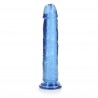 REALROCK CRYSTAL CLEAR - Dildo z Przyssawką - Niebieskie - 23 cm