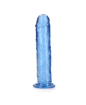 REALROCK CRYSTAL CLEAR - Dildo z Przyssawką - Niebieskie - 23 cm