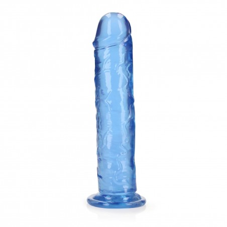 REALROCK CRYSTAL CLEAR - Dildo z Przyssawką - Niebieskie - 23 cm