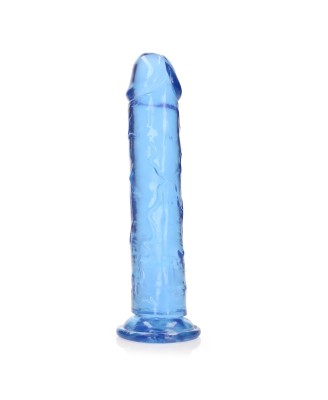 REALROCK CRYSTAL CLEAR - Dildo z Przyssawką - Niebieskie - 23 cm