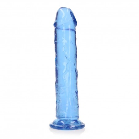 REALROCK CRYSTAL CLEAR - Dildo z Przyssawką - Niebieskie - 23 cm