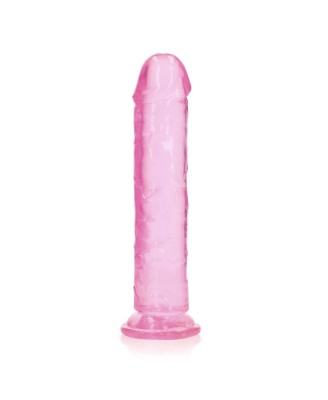REALROCK CRYSTAL CLEAR - Dildo z Przyssawką - Różowe - 23 cm