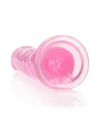 REALROCK CRYSTAL CLEAR - Dildo z Przyssawką - Różowe - 23 cm