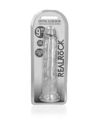 REALROCK CRYSTAL CLEAR - Dildo z Przyssawką - Transparentne - 23 cm