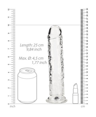 REALROCK CRYSTAL CLEAR - Dildo z Przyssawką - Transparentne - 23 cm