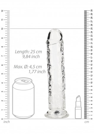 REALROCK CRYSTAL CLEAR - Dildo z Przyssawką - Transparentne - 23 cm