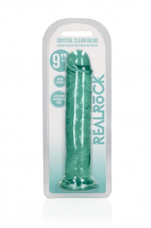 REALROCK CRYSTAL CLEAR - Dildo z Przyssawką - Zielone - 23 cm
