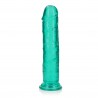 REALROCK CRYSTAL CLEAR - Dildo z Przyssawką - Zielone - 23 cm