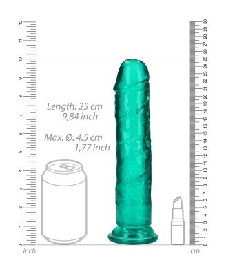 REALROCK CRYSTAL CLEAR - Dildo z Przyssawką - Zielone - 23 cm