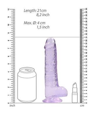 8"" / 20 cm Realistic Dildo With Balls - Purple