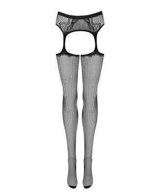 Garter stockings S232  S/M/L - Pończochy i Pas - Czarny