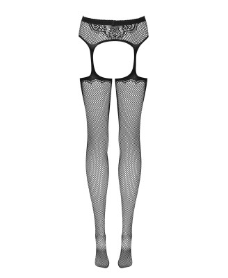Garter stockings S232  S/M/L - Pończochy i Pas - Czarny