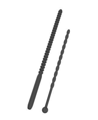 Ribbed Penis Dilator - Zestaw 2 szt - Wtyczka do Cewki