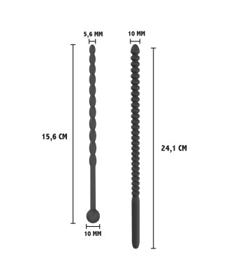 Ribbed Penis Dilator - Zestaw 2 szt - Wtyczka do Cewki