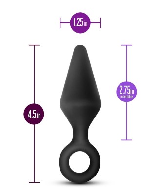 ANAL ADVENTURES PLATINUM SILICONE LOOP PLUG MEDIUM BLACK