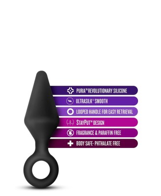 ANAL ADVENTURES PLATINUM SILICONE LOOP PLUG MEDIUM BLACK