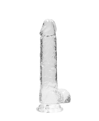 8"" / 20 cm Realistic Dildo With Balls - Transparent