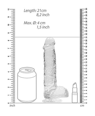 8"" / 20 cm Realistic Dildo With Balls - Transparent