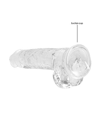 8"" / 20 cm Realistic Dildo With Balls - Transparent