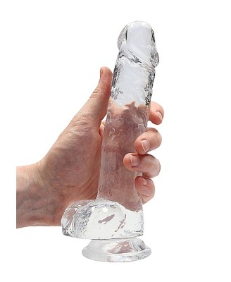 8"" / 20 cm Realistic Dildo With Balls - Transparent