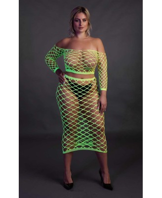 Long Sleeve Crop Top and Long Skirt  XL/XXXXL